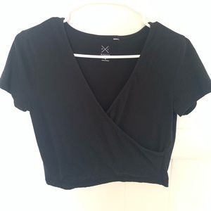PacSun Black Crossed Crop Top